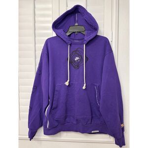 Nike Air Dri Fit Purple Rose Embroidered Graphic Hoodie Jacket L